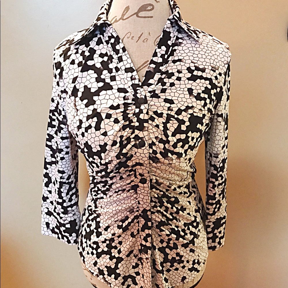 Black and White Snap Button Shirt